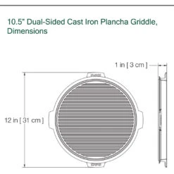 Big Green EGG Plancha Griddles, Half-Moon & Full Round(Cast Iron Plancha Griddle Big Green Egg) 9 Big Green EGG Plancha Griddles, Half-Moon & Full Round(Cast Iron Plancha Griddle Big Green Egg) -Ceramic Grill Store 10 56planchagriddledimensions