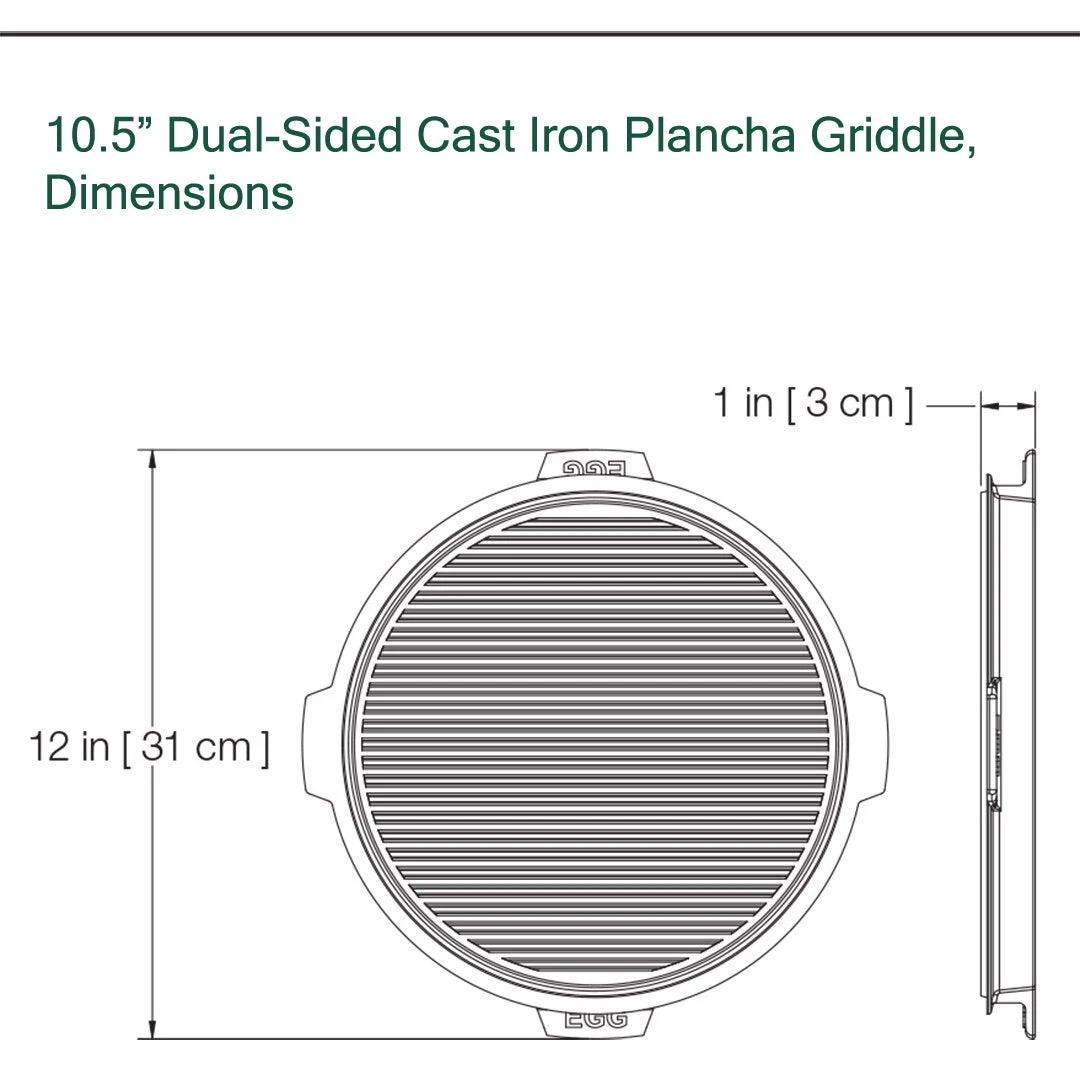 Big Green EGG Plancha Griddles, Half-Moon & Full Round(Cast Iron Plancha Griddle Big Green Egg) 5 Big Green EGG Plancha Griddles, Half-Moon & Full Round(Cast Iron Plancha Griddle Big Green Egg) - Image 3