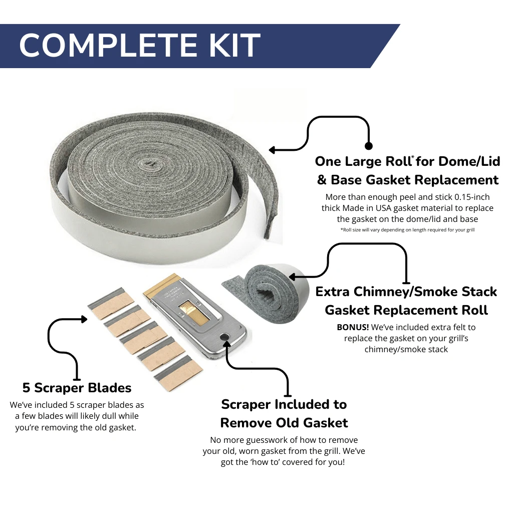 Kamado Joe 1 & Junior High Temperature Replacement Gasket Kits(High Temperature Gasket Joe Junior Kamado Joe 1 Grills) 4 Kamado Joe 1 & Junior High Temperature Replacement Gasket Kits(High Temperature Gasket Joe Junior Kamado Joe 1 Grills) - Image 2