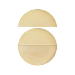 16" Ceramic Heat Deflectors, Pizza Stones - CGS(16 Inch Half Moon Deflectors Pizza Stones) 9 16" Ceramic Heat Deflectors, Pizza Stones - CGS(16 Inch Half Moon Deflectors Pizza Stones) -Ceramic Grill Store three 16 inch half ceramic stones